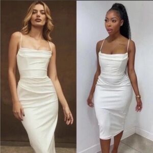 House of CB Anja Ivory Midi Dress NWOT